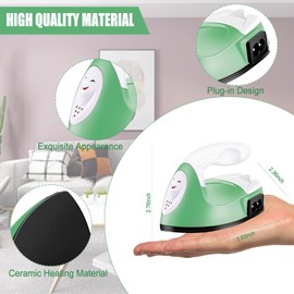 Mini Heat Press Small Iron Portable Heat Press Machine Mini Craft Iron with Charging Base Accessories for DIY T-Shirts, Shoes, Bag and Hats Heat Transfer Vinyl Projects (Green)