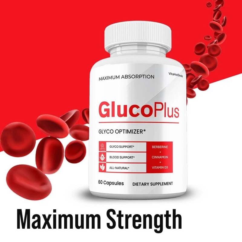 GlucoPlus Blood Optimizer Capsules, Max Strength, Gluco Plus Pills (10
