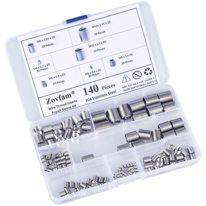 Wire Screw Sleeve Thread Repair Inserts Assortment Kit 304 Stainless