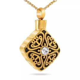 Stainless Steel/Gold Plated Crystal Pendant/Neckla