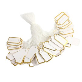 Pack of 500 Price Tags with String, Small Price Labels, Hanging Tags, Price Tags, Gift Tags with String, Phnom Penh-Strung Tags, Paper Labelling Labels, 26 x 13 mm