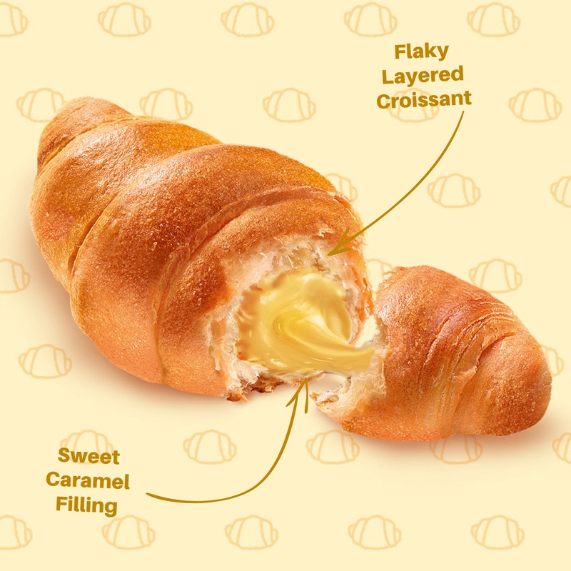 7Days Soft Croissant, Caramel - Dulce De Leche, Breakfast Pastry,