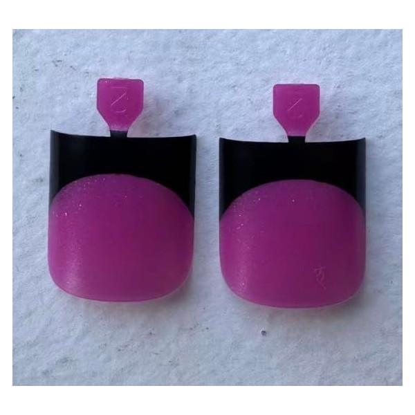MUTIOVO Toe Nail Tips Press on Black French Tip,ROSE PINK,