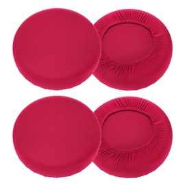 uxcell 4 Pack Stool Covers Round, 16-18 Inch Bar Stool Covers Washable Dustproof Slipcover Seat Cushion with Elastic for Bar Kitchen Living Room Decor, Wine Red