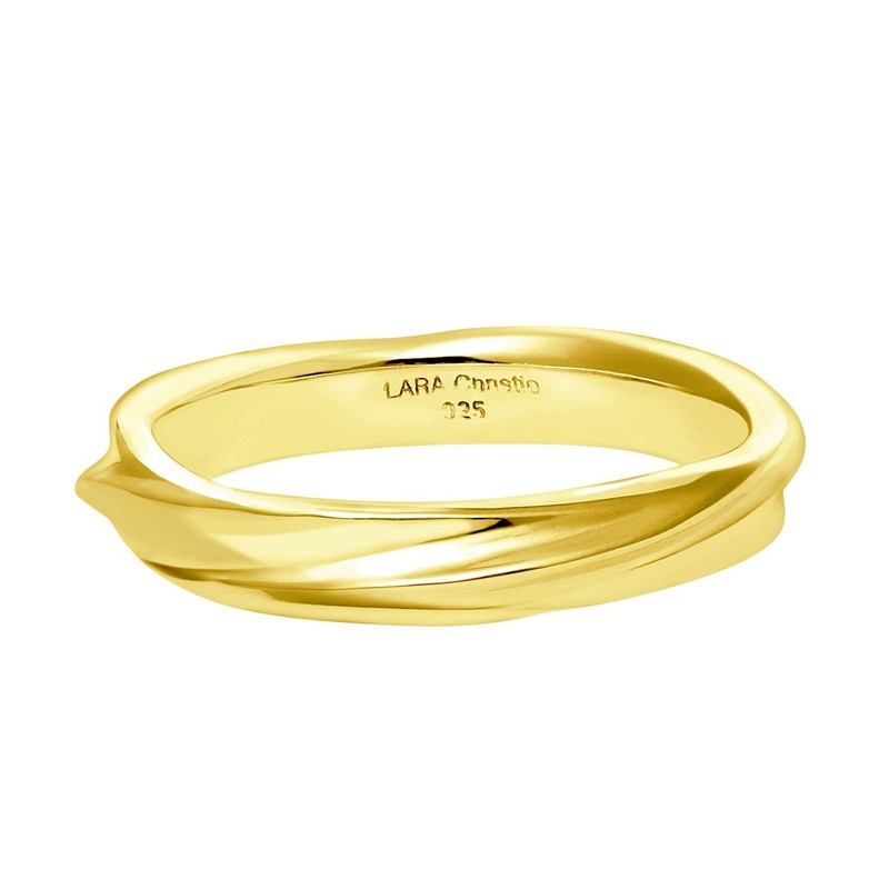 Lara Christie sv925 Women's Pinky Ring, 925 Silver, Yellow Gold,