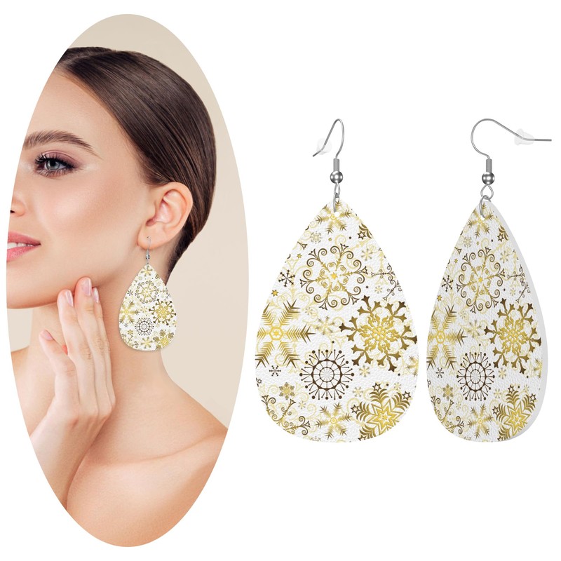 NITAHHHY Teardrop Dangle Earrings Faux Leather Fashion Earrings Women Jewelry