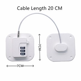 Fridge Code Lock Child Safety Cabinet Latch Stick Cable Window Locks for Door, Drawer, Fridge, Freezer, Windows