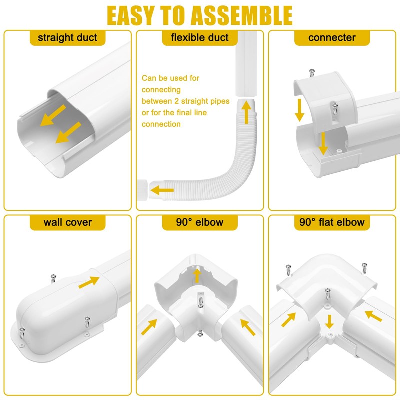 Mini Split Line Set Cover 3" 10Ft, Windspeed AC Line