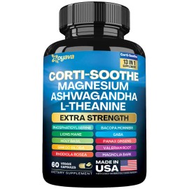 All-in-One Cortisol Support Capsules – Stress Relief, Mood & Relaxation with Magnesium, Ashwagandha, L-Theanine & 10+ Nutrients, 60 Count