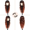 NAYOO NAYOO Long Auburn Wigs with Bangs for Women Curly
