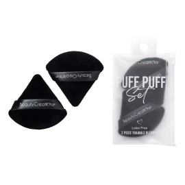 BEAUTY CREATIONSS® Set 2 Borlas Blenders Libres Latex Puffs Beauty Creations® Color Negro Tamaño De La Esponja Mediana