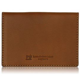 Sapporo Leather Craftsman Museum Business Card Holder, Made in Japan, Cowhide Leather, Oiled Leather, Braun