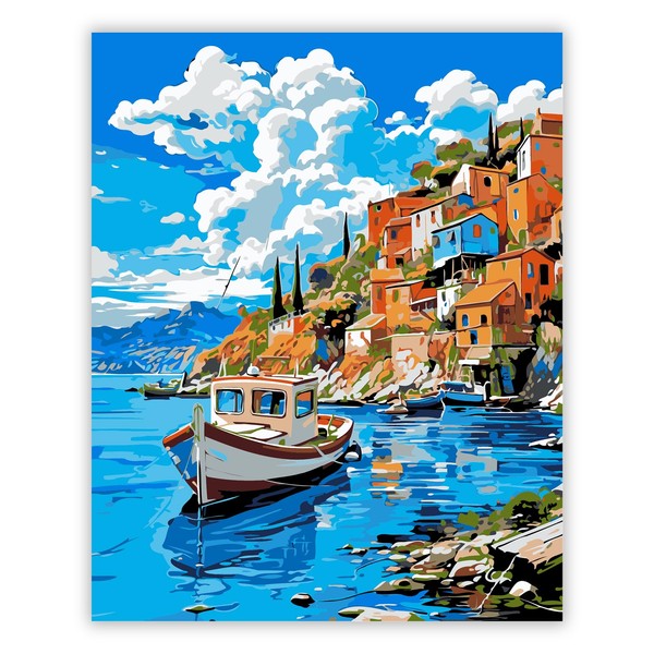 Bellatoi Paint by Numbers Adult Landscape, DIY Hand-Painted Oil Painting
