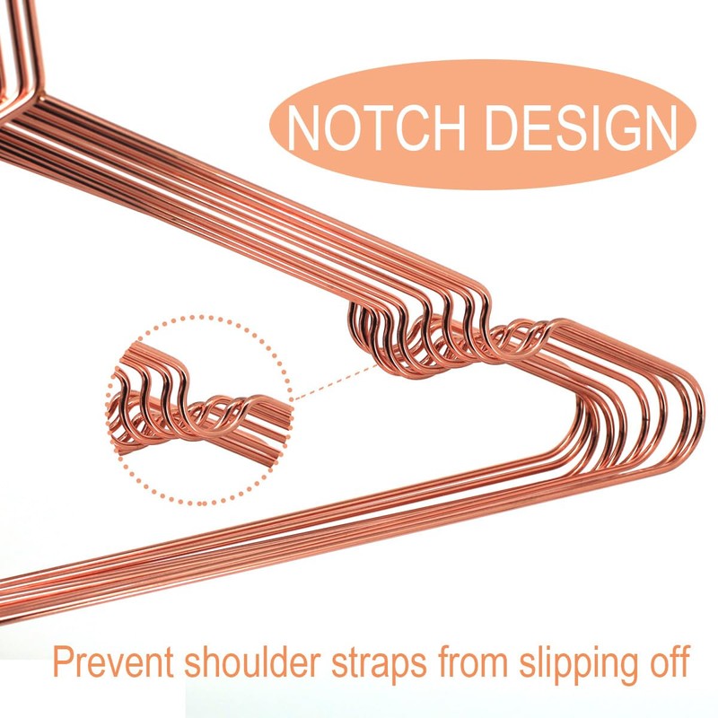 Koobay 16.5" Rose Gold Copper Clothes Hangers - 30 Pack,Heavy