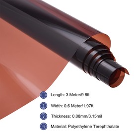 MECCANIXITY Window Film, Glass Sun Blocking, Heat Control Self Adhesive Brown Window Tint, 9.8x1.97ft for Home Office