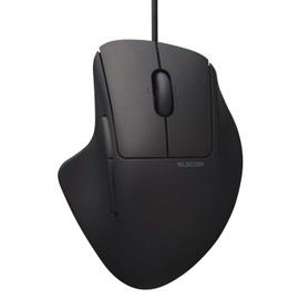 Elecom M-SH30UBSKBK Mouse, Wired Silent, 5 Buttons + Tilt, M, Antibacterial, Black