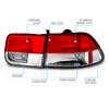 AmeriLite For 1996-2000 Honda Civic Coupe Crystal Clear Red Replacement
