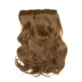 BOMBSHELL HAIR EXTENSIONS 180g 24" 5 Clips Flicky One Piece Half Head Clip On Hair Extensions Wig(M21 GOLDEN BROWN)