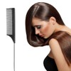 Pin Tail Comb, Rat Tail Combs, Black Carbon Fiber Parting