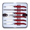 Laguiole Heritage Steak Knife Set; Vibrant Red Handle, 4.5-Inch Serrated