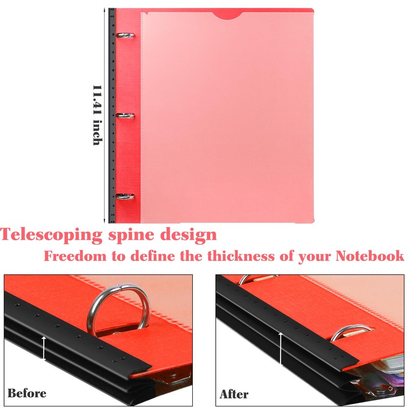 INFUN All-in-one Telescoping Binder Notebook，3 Ring Notebook Binder with 1