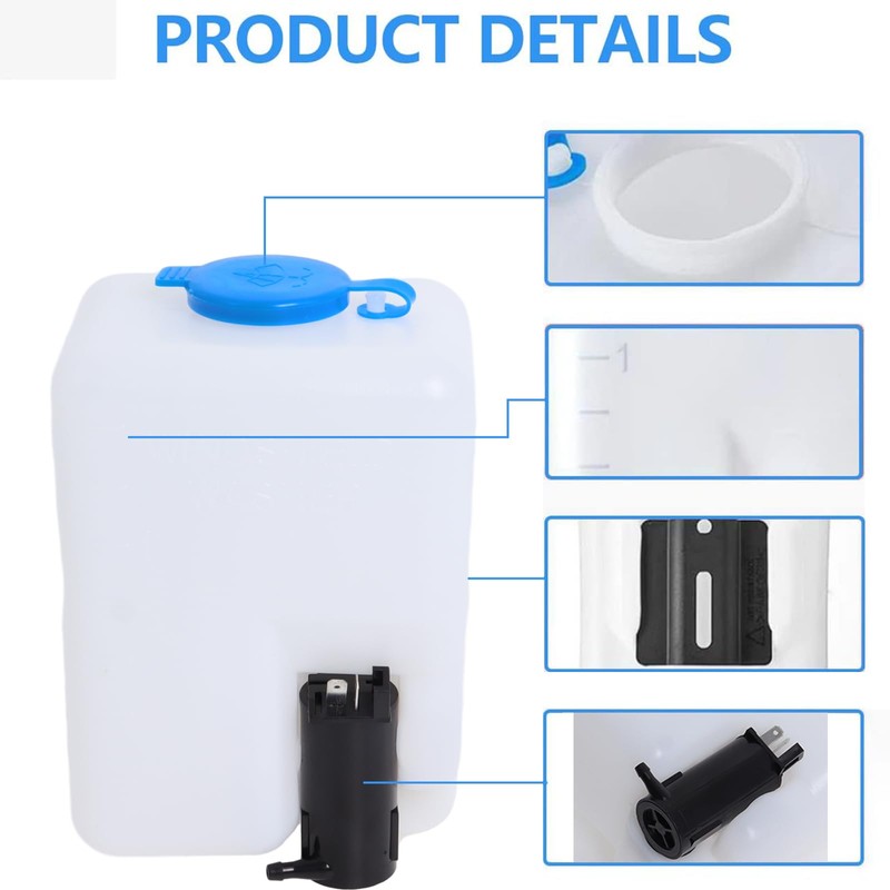 Wadoy Universal Windshield Washer Pump Reservoir Kit 99300 Fluid Reservoir