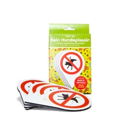 AllesKlaro® – Set of 4 – High-Quality Plug-In Signs – No Dogs Peeing – 150 x 110 mm – Sturdy 4 mm Aluminium Composite Panel