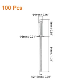 sourcing map 100Pcs 5/32"x1/2" 304 Stainless Steel Countersunk Blind Rivet, Open-End Type Blind Rivets for DIY, Sheet Metal, Automotive Repairs, Furniture, Boat, and Duct Work (Silver)