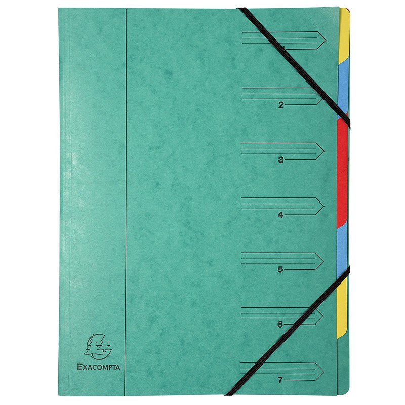 Exacompta 54070E organizer (manila carton, 400g, stapled, with 7 compartments
