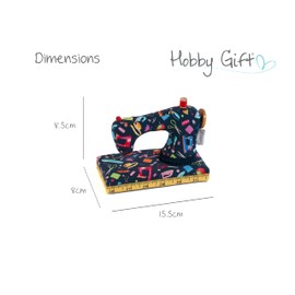 Hobby Gift Novelty Fabric Pincushion - 8 x 15.5 x 8.5cm - Mini Sew Machine