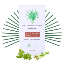 Citronella Incense Sticks Outdoor and Brass Holder,Lemongrass Joss Sticks