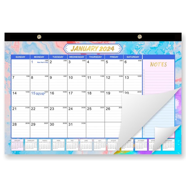 2024-2025 Desk Calendar: 18 Monthly Academic Desk Calendar 17 x 11-1/2 Inches Runs from January 2024 to June 2025 for School Home Office
