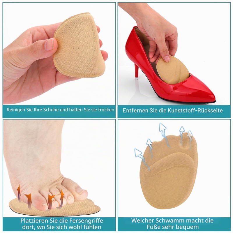 Sibba 5 Pairs Heel Pads Heel Grips Shoe Filler Toe