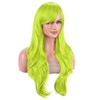 IMISSU 70 cm Long Hair Water Wavy Wigs with Fringe
