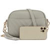 lola mae Quilted Crossbody Bag, Trendy Design Shoulder Purse (L-Grey)