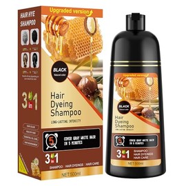 XYZCREATIVE Black Hair Dye Shampoo 3 in 1 for Women & Men 100% Gray Hair Coverage - Herbal Ingredients Natural Plant Hair Color - Hair Dye in Minutes 500ML