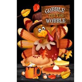 Briarwood Lane Gobble Wobble Turkey House Flag