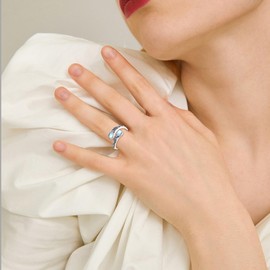 CUPENDA Moonstone Ring Sterling Silver Sunflower Spoon Ring You Are My Sunshine Victorian Jewelry for Women