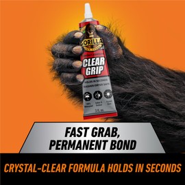 Gorilla Clear Grip Waterproof Contact Adhesive, 3 Ounce Tube, Clear, (Pack of 1)
