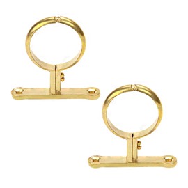 Hdtyyln 2Pcs Brass Water Pipes Clamp, Pipe Support Clamps Fit for 28mm Diameter, Pipe Bracket Clip Support Hanger with Base, Wall Mounted Pipe Holder for Home Industrial Pipe Line, Easy to Install