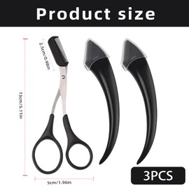 Eyebrow Scissors, Eyebrow Scissors Set, Eyebrow Scissors with Comb, Eyebrow Razor Scissors, Eyebrow Comb, Eyebrow Brush, Stainless Steel Beauty Eyebrow Trimmer, Eyebrow Comb for Men and Women
