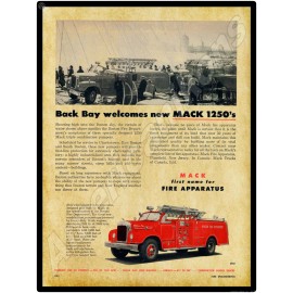 1957 Mack Fire Apparatus New Metal Sign: Boston Fire Department Truck Pic