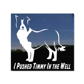 I Pushed Timmy in The Well | NickerStickers® Funny Border Collie Dog Vinyl Window Auto Decal Sticker