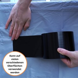 GTSE - Fabric Tape Black - 75 mm x 50 m - Heavy Duty Duct Tape - Waterproof Tape for Repairing, Attaching, Bundling, Reinforcing and Sealing - 1 Roll