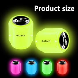 20PCS Fluorescent Tire Valve Stem Caps,Luminous Auto Wheel Air Valve Cap,Universal Decoration Accessories for Car/SUV/Bicycle/Trucks/Motorcycles,Cool Car Gifts (20Pcs-5 Colors/Car)