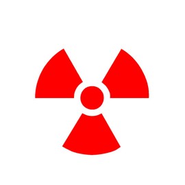 Radioactive Symbol V1 Vinyl Decal by stickerdad - size: 5", color: REFLECTIVE RED - Windows, Walls, Bumpers, Laptop, Lockers, etc.