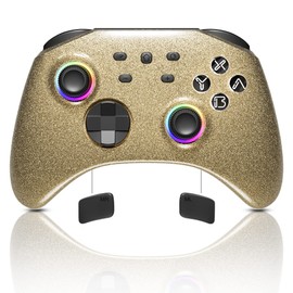 Mytrix Glitter Gradient Pro Controller, for Switch/OLED/Lite Steam Deck, Pro Controller with Turbo, Motion, Vibration, Wake-Up, Headphone Jack and Dynamic Joystick RGB Lighting, Gaming Genshin Impact