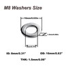 Fajoeda Washers M8.50 pieces washers M8 stainless steel A2 -