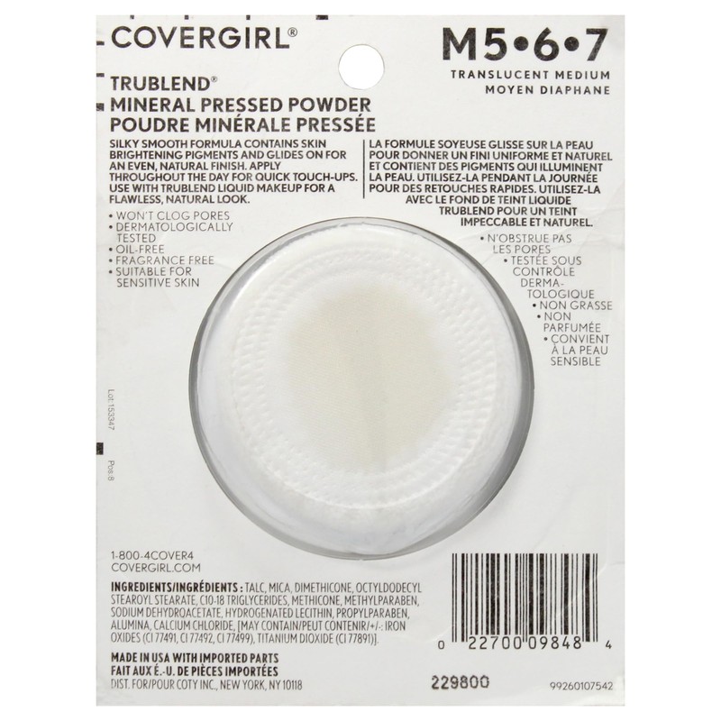 Covergirl Trublend Pressed Powder, 004 Translucent Medium , 0.39 Ounce