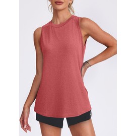 Women's Sleeveless Workout Tops Breathable Lightweight Active Tennis Yoga Shirts Athletic Running Tank Tops for Women Red S